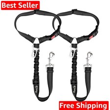 Dog Seat Belt for Car, 2 Pack Dog Car Harness Seatbelt Adjustable with Elasti...