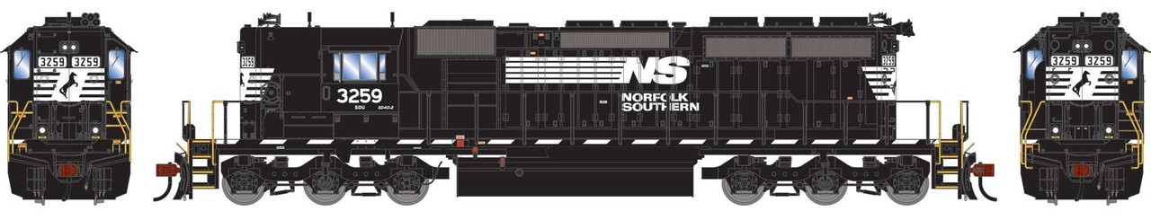 Athearn HO EMD SD40-2 Norfolk Southern NS #3259 DC LED ATH1799 | eBay