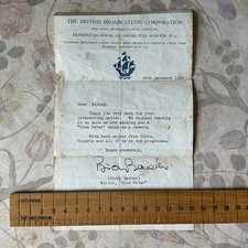 Vintage Blue Peter Reward Badge Letter BBC Biddy Baxter 1966