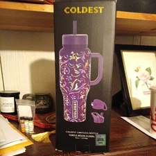 Rare Coldest 36oz Limitless  PURPLE MOON FLORAL V8 -RARE,Leak proof 