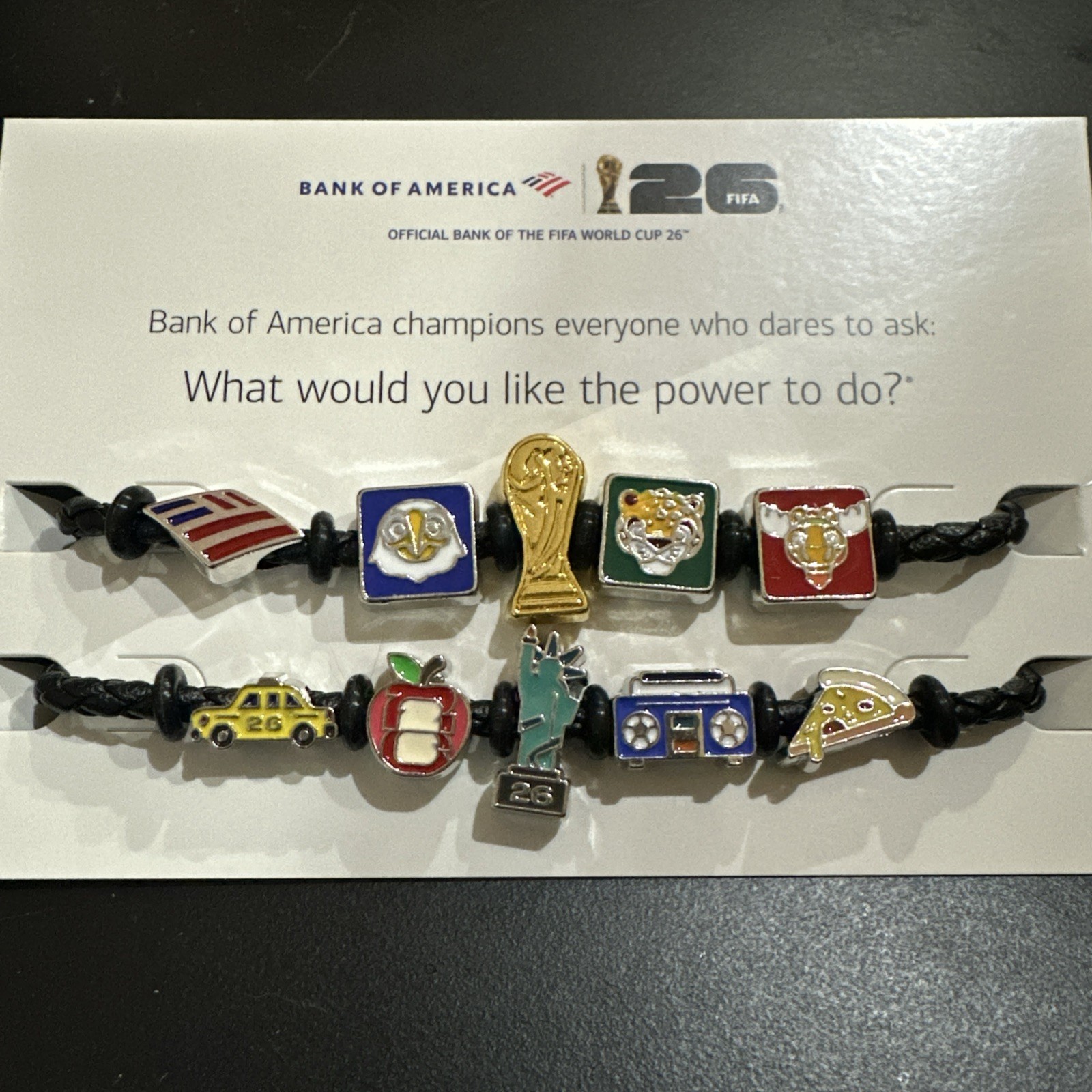 2026 FIFA World Cup Bank of America Charm Bracelets (2) New York City Exclusive