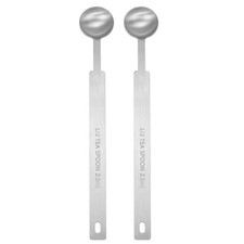 2pcs Single Measuring Spoon 1/2tsp (1/6tbsp, 2.5ml) Stainless Steel Spoon