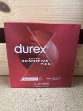 24 Durex Extra Sensitive Thin Regular Fit Latex Condoms Exp: 06-2029