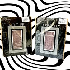 NIGHT LIFE Vintagd Gray Mist Ultra Ultra Sheer Pantyhose TEXTURED size Tall New
