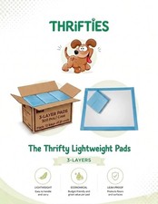 600 Puppy Pads 17x24" Thrifties Economy Grade 3-Layer Lightweight for Small Dogs