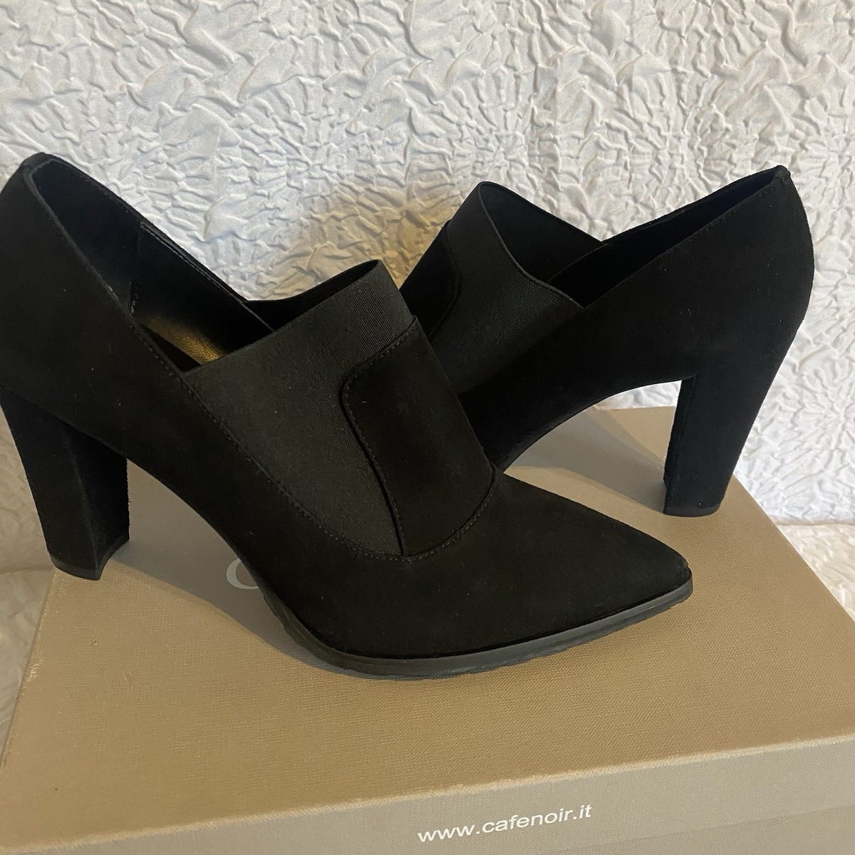 Cafe Noir Gorgeous Boots Shoes Italian Black Suede High Heels