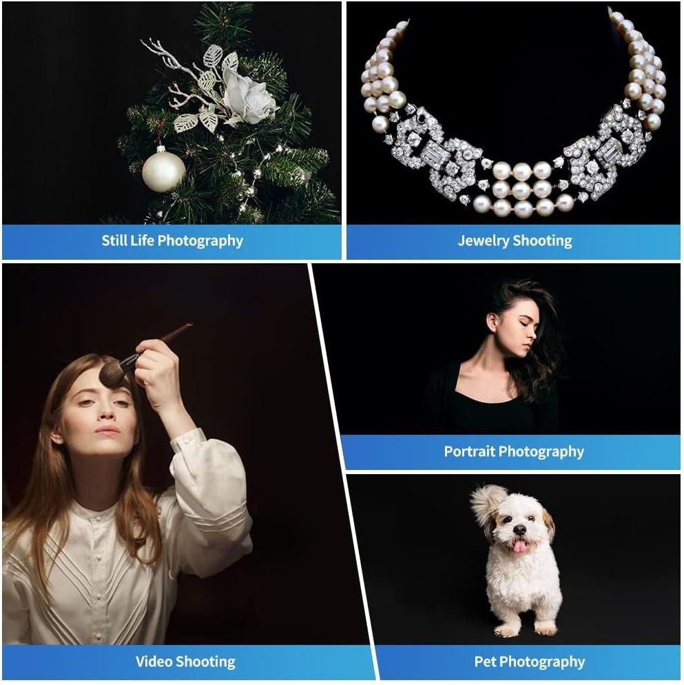 Black Photography Backdrop 5x6.5ft Polyester Cloth for Photoshoot Video Studio