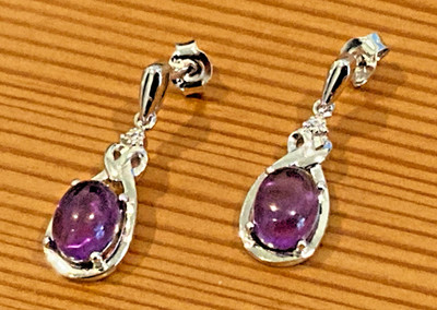 Ruby, Blue Spinel, Carnelian, Chrysoprase, Solid Silver Earrings 8x6mm Stones