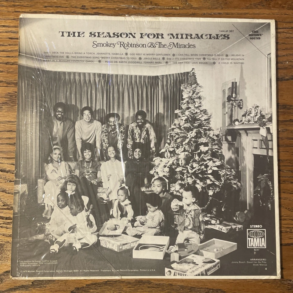 Christmas With The Miracles / Smokey Robinson LP TAMLA Stereo + Shrink VG+!!! - Image 4 of 4