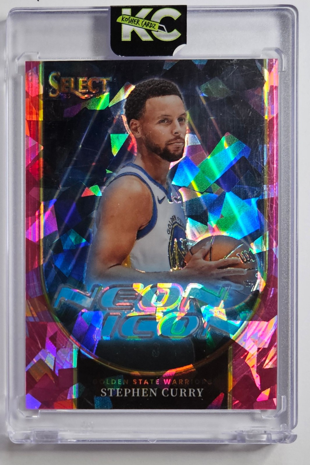 Stephen Curry 23-24 Select Neon Icons #4 Pink Cracked Ice Prizm 51/99