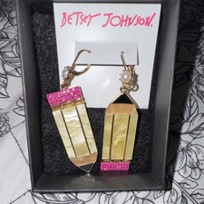 Betsey Johnson Gold Tone Pencil earrings