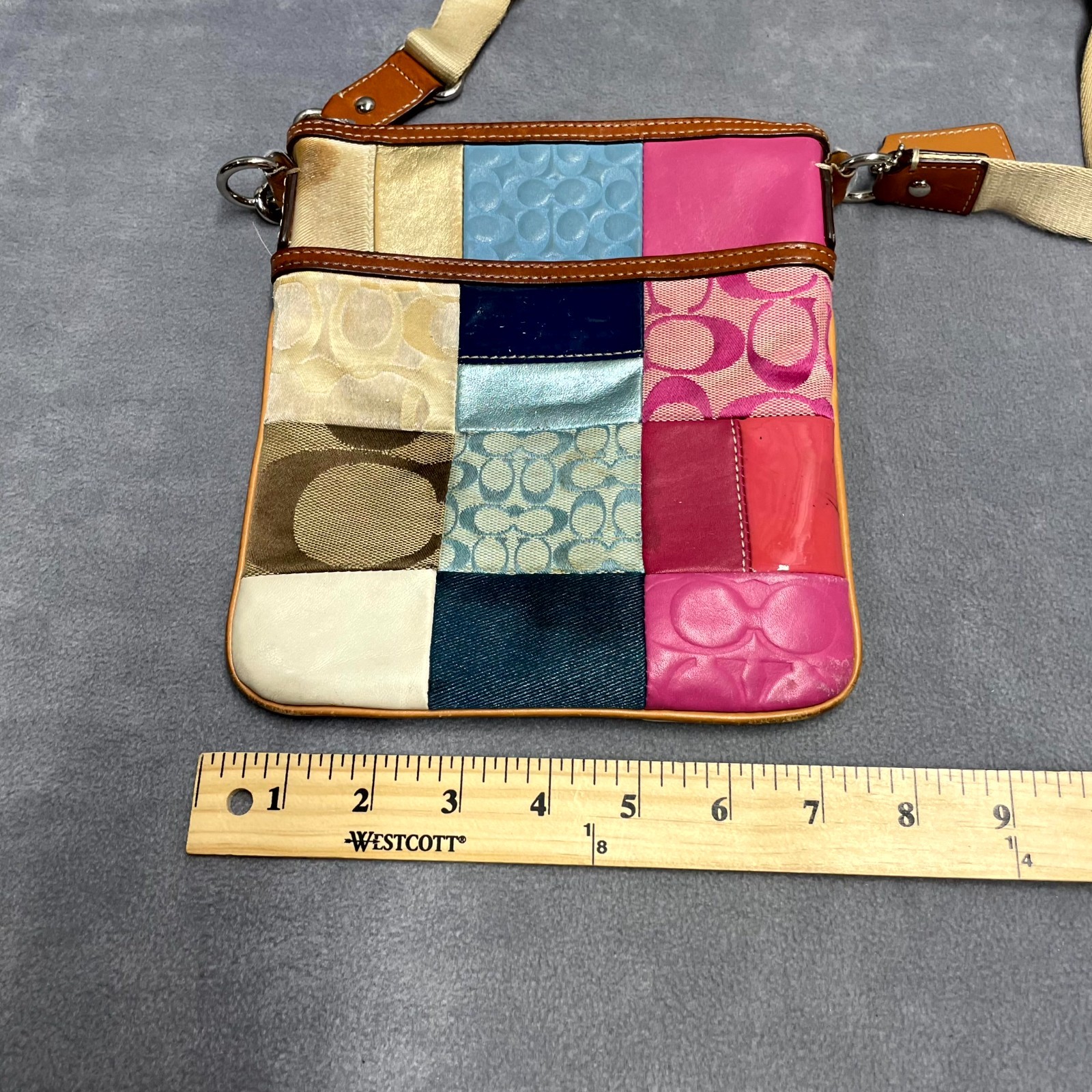 Coach Women's Handbag Multicolor Patchwork Pocket… - image 4