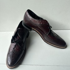 Stacy Adams Burgundy Leather Ostrich Embossed Wingtips Men s Size 10 D Oxford