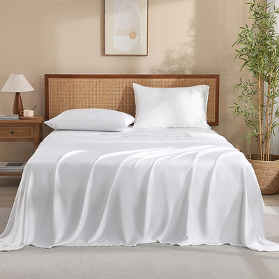 King Size Sheets Set, 100% Viscose from Bamboo Cooling Sheets, 300 Thread Count