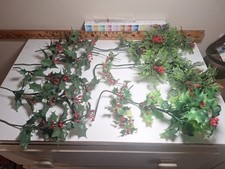 Lot 10 Vintage Plastic Fantastic Christmas Picks Holly Craft Red Berry Kitsch