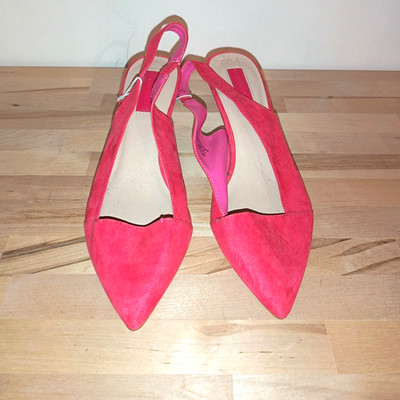 Atmosphere Damenschuhe rosa Größe UK 6 Wildlederimitat Slingback Y2K spitz zulaufend neu mit Etikett