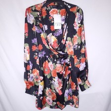 Zara Dress Small Printed Floral Shoulder Pads NWT