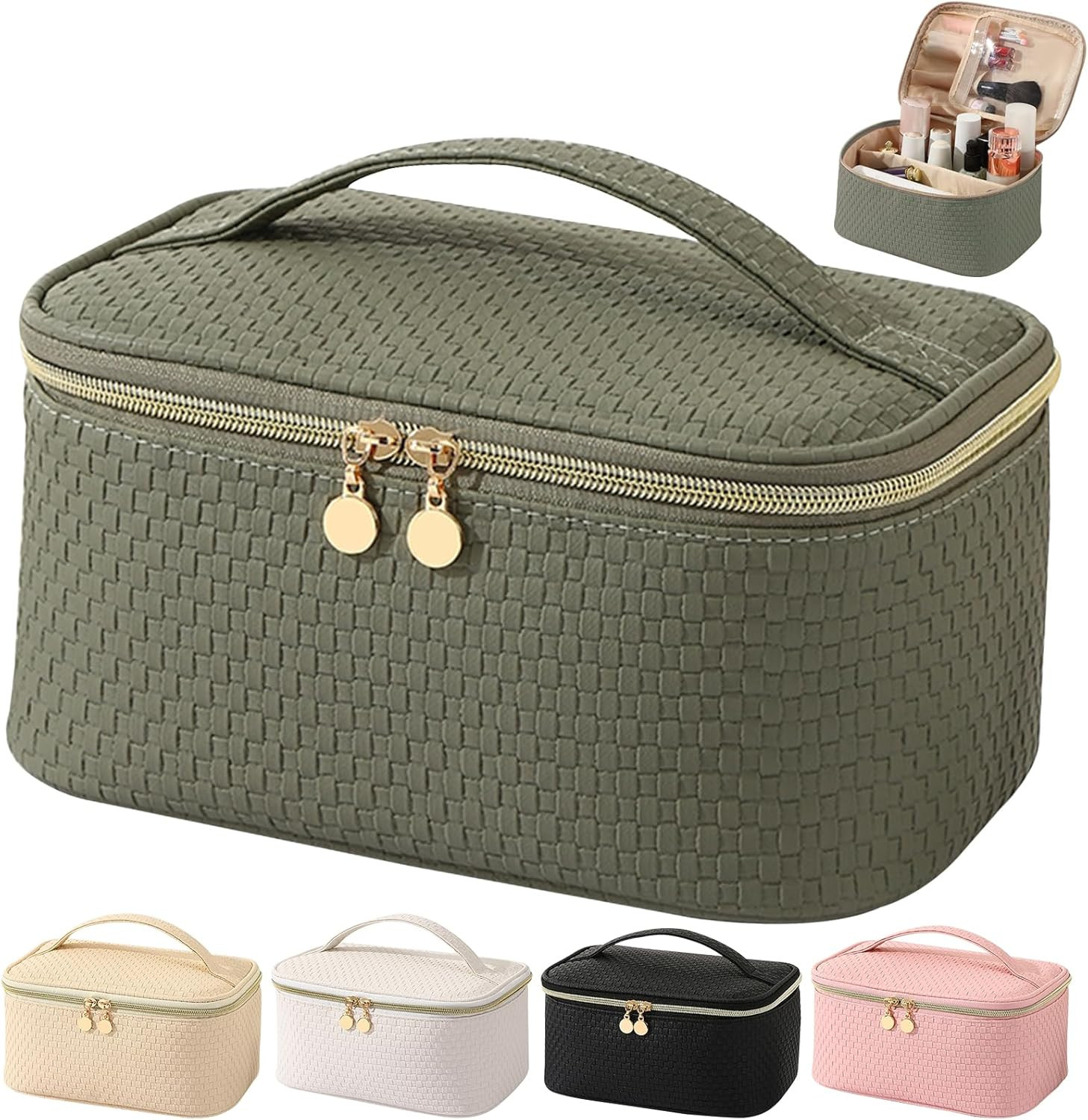 Borsa Porta Trucchi Grande Professionale con Scomparto Pennelli Viaggio