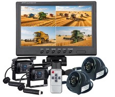 Panorama 9" 4CH Monitor Side Rear views Camera System for Trucks RV Trailers