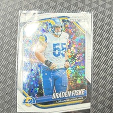 2025 Panini Prizm #144 Braden Fiske Los Angeles Rams White Disco