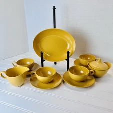 Vtg 11 Piece Oneida OD Harvest Gold Melamine Breakfast Set - Service For 4