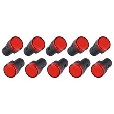 AC/DC 24V Indicator Lights Flush Panel Mount 22mm Red Green for DIY LED 10Pcs