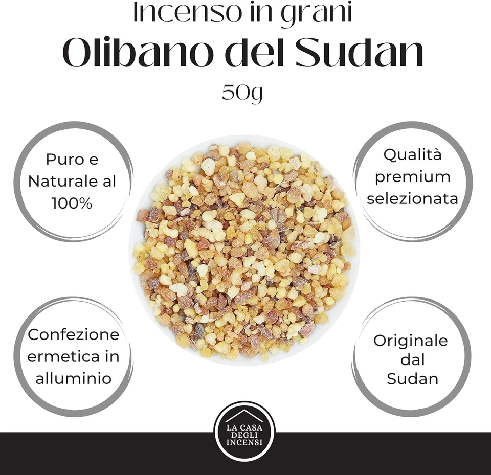 Incenso in Grani Olibano Puro E Naturale Al 100% Del Sudan, Origine Certificata, - Immagine 3 di 4