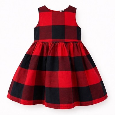 Carter's Baby Girl Red & Black Buffalo Plaid Holiday Dress 9M
