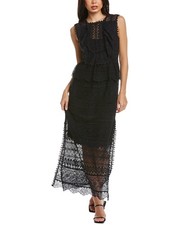 Ulla Johnson Lace Silk-Trim Maxi Dress Women's Black 2