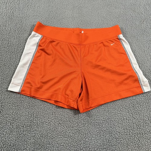 Nike Shorts Youth XL Orange Mesh Colorblock Elastic Waist Training Athletic