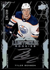 2020-21 SPx Black Lustrous Rookies Signatures Tyler Benson Auto 224/299 Edmonton