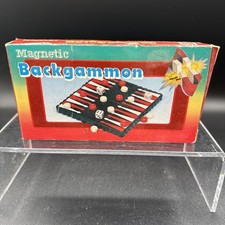 Vintage Magnetic Backgammon Game Travel Size