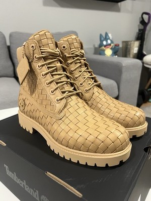 Timberland 6 Inch Premium Woven Boots Beige Size 8