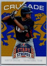 2015 Panini USA Baseball Stars & Stripes #43 Hunter Greene Crusade Blue