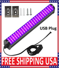 UV Black Light Bar Fixtures Ultraviolet Lamp Strip USB Plug DJ Party Club 48LED