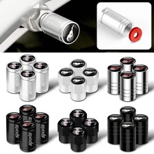 4pc Mustang Logo Tire Valve Caps Aluminum Alloy Dustproof Car Wheel Air Stem Cov