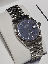 Rolex 1601,Factory Rolex Purple Violet Matt Dial,18k White Gold Bezel,Papers1964