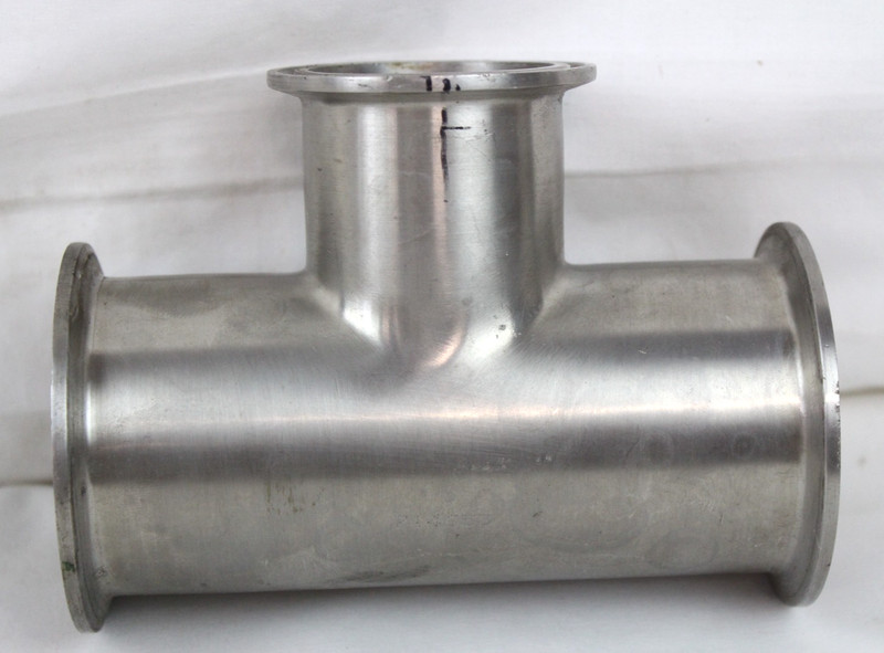 Stainless Steel 3-Way Tee Pipe Fitting 714653 SS 316L 3 AH9403 2.5" x 3.0"
