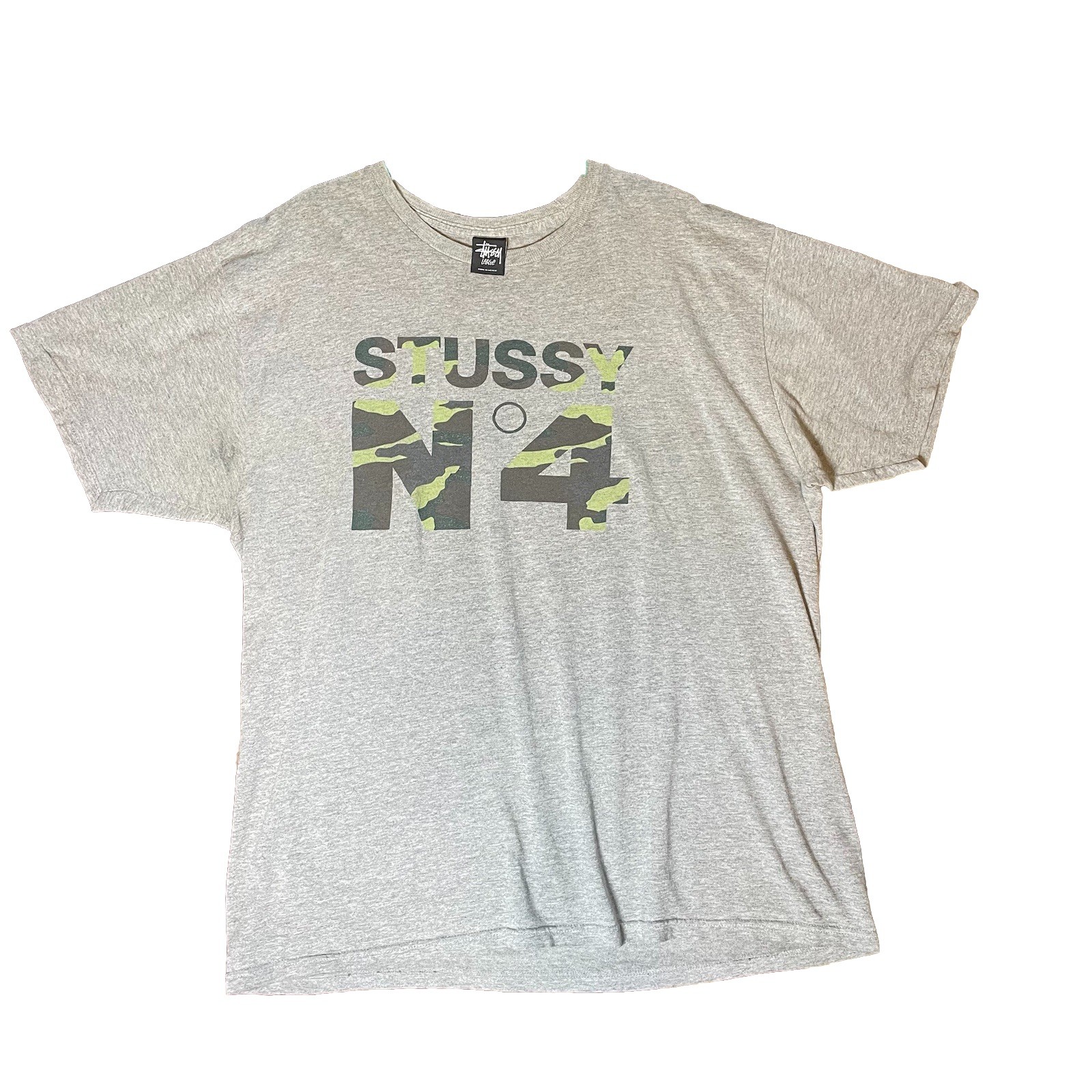 STUSSY Rare Vintage Camouflage Jersey Camo Shirt Army Green Mens Size Large Y2k