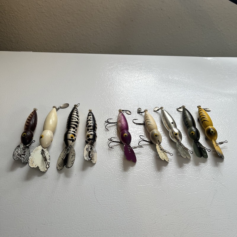 Lot Of 9 Vintage Whopper Stopper Fishing Lures