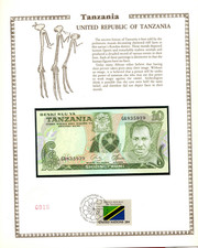 Tanzania 10 Shilingi 1978 P-6b UNC w UN FDI FLAG STAMP GA835929