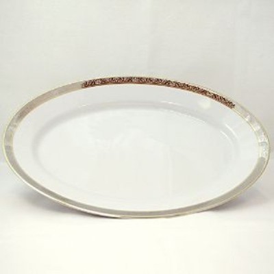 NWT Philippe Deshoulieres Orleans Oval Platter White Size 15''