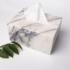 Noble and Light Luxury Natural Travertine Marble Household Tissue Box for Bathro