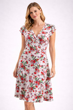 REVIEW MULTICOLOURED SLEEVELESS WRAP DRESS SIZE 8