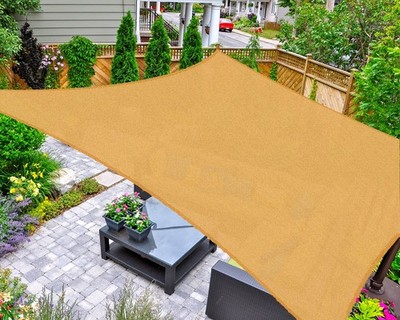 Sun Shade Sail Rectangle 16' x 20' UV Block Canopy for Patio Backyard Lawn Ga...