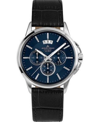 JACQUES LEMANS Men Analog Quartz Casual Watch Classic Dress Waterproof