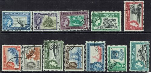 GILBERT AND ELLICE ISLANDS 1956 QEII PICTORIAL SET USED