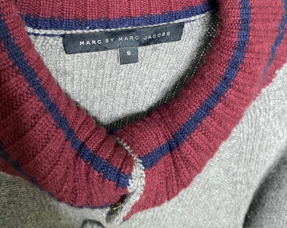 MARC JACOBS Gris Grueso Tejido Cachemira Suéter Cárdigan Topper Chaqueta S = 4/6 🤍 Foto 4 de 4