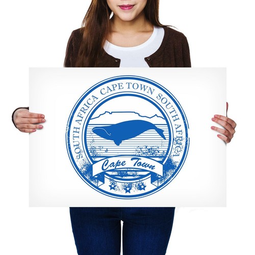 A2 South Africa Cape Town Blue Wale Size A2 Poster Print Photo Art