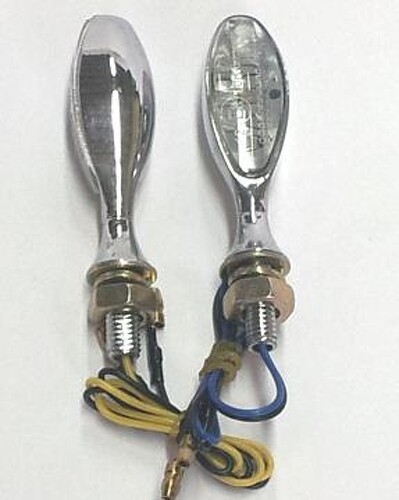 Motorcycle Universal Pair Motorbike Scooter Turn Signals Indicators LED  Chrome